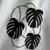 Embroidery 3Leafs Monstera - Organic Oversize Shirt