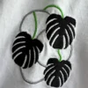 Embroidery 3Leafs Monstera - Organic Oversize Shirt