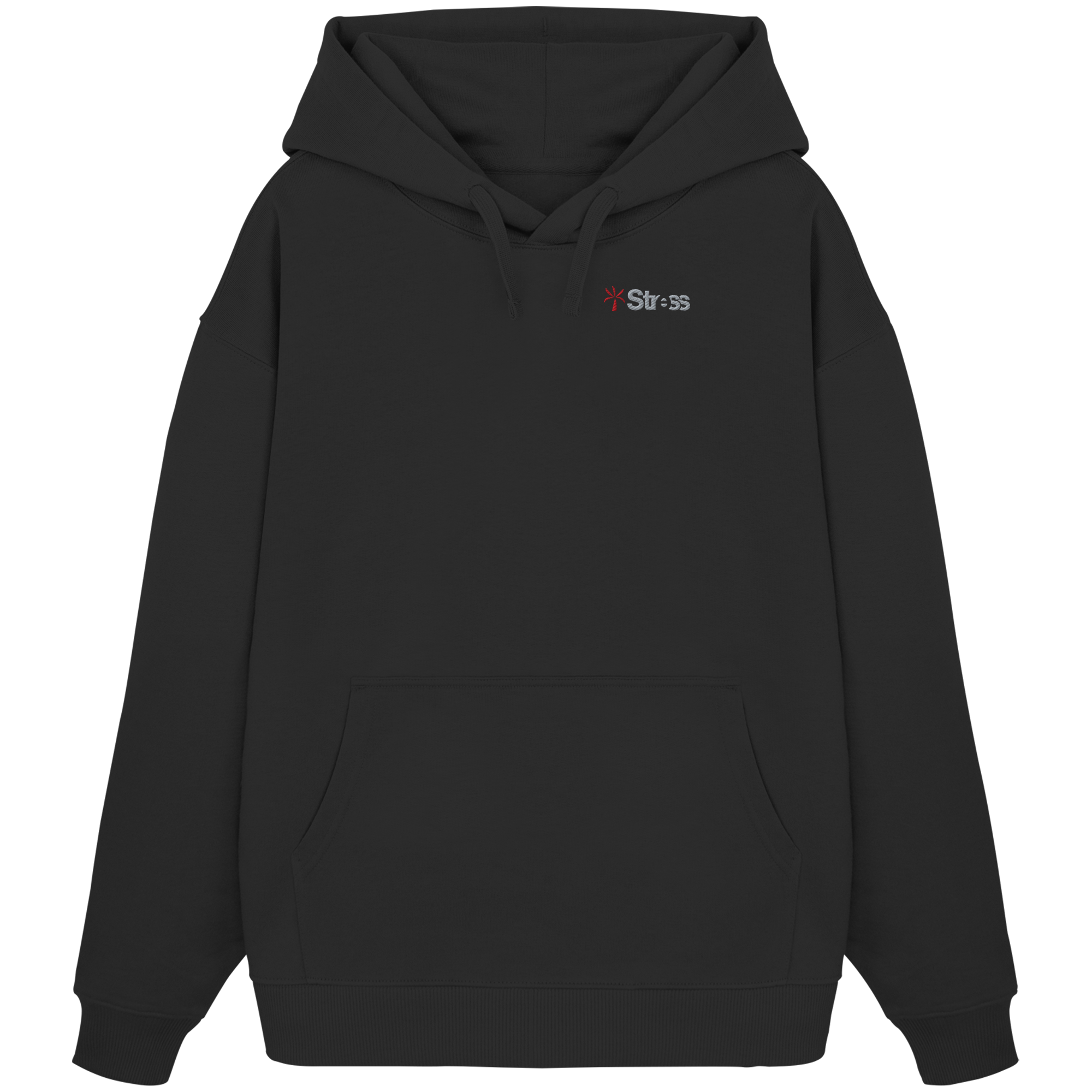 Stress Palm Two Tone Embroidery Hooide - Organic Oversize Hoodie (Stick)
