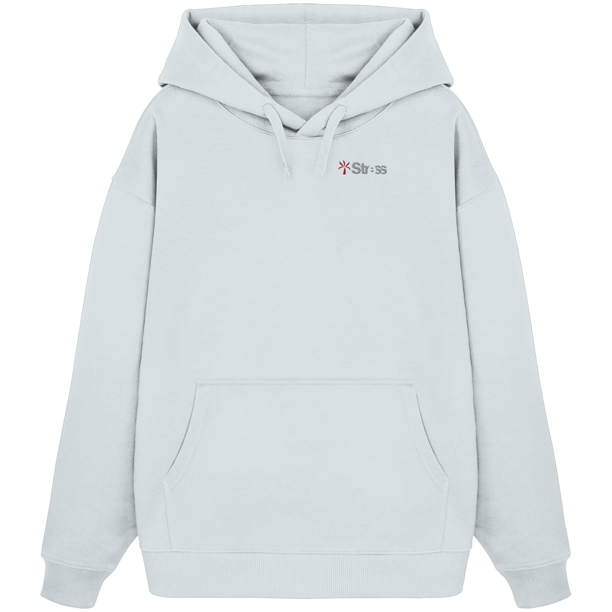 Stress Palm Two Tone Embroidery Hooide - Organic Oversize Hoodie (Stick)