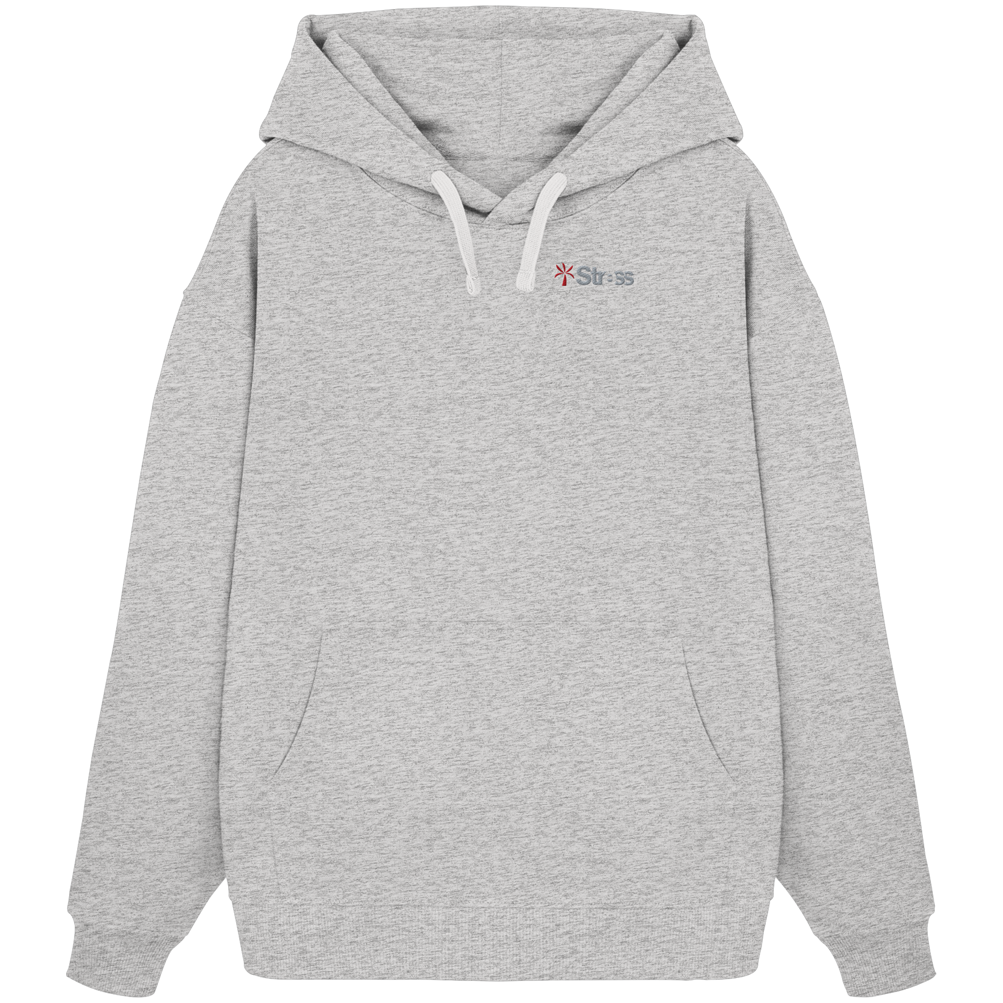 Stress Palm Two Tone Embroidery Hooide - Organic Oversize Hoodie (Stick)