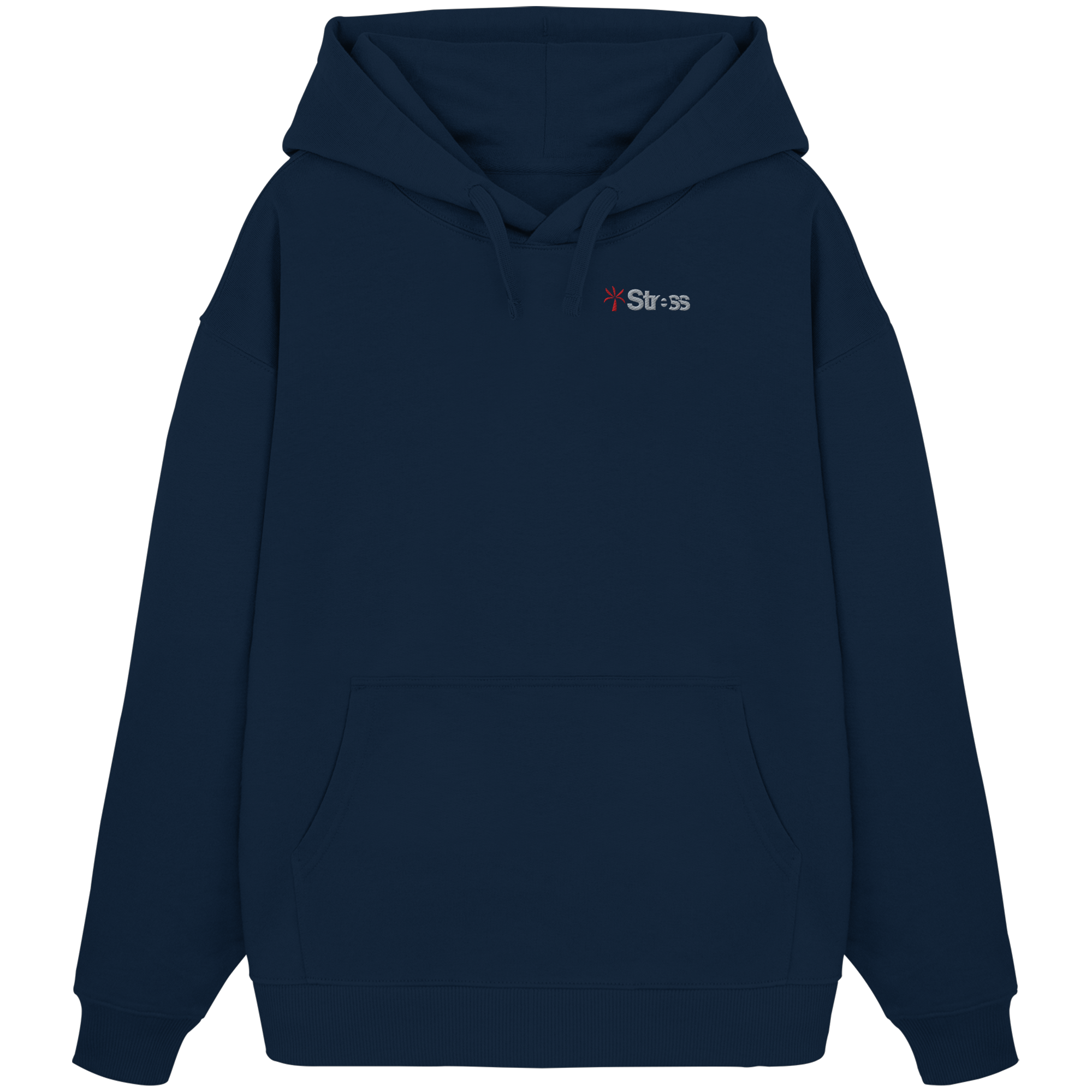 Stress Palm Two Tone Embroidery Hooide - Organic Oversize Hoodie (Stick)