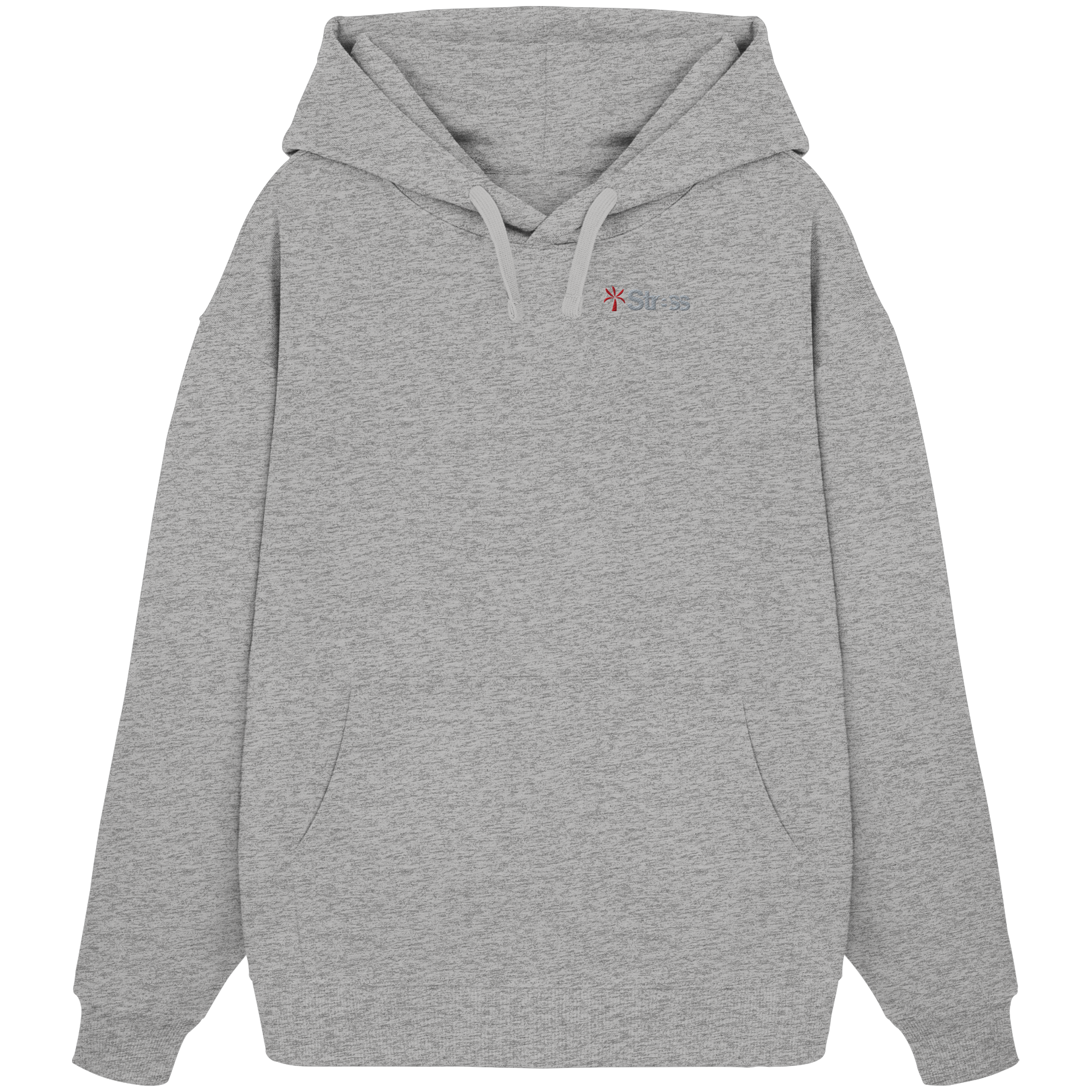 Stress Palm Two Tone Embroidery Hooide - Organic Oversize Hoodie (Stick)