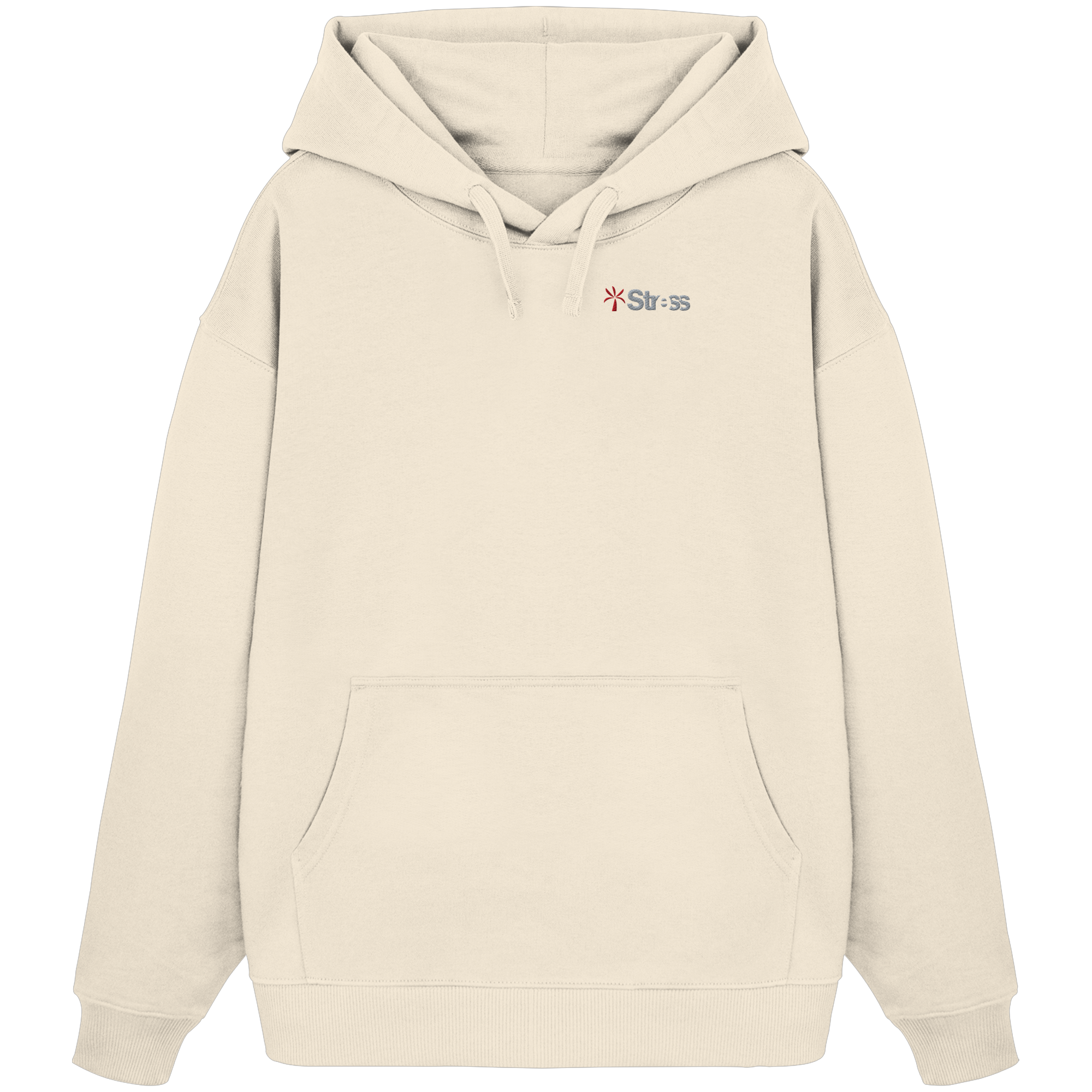 Stress Palm Two Tone Embroidery Hooide - Organic Oversize Hoodie (Stick)