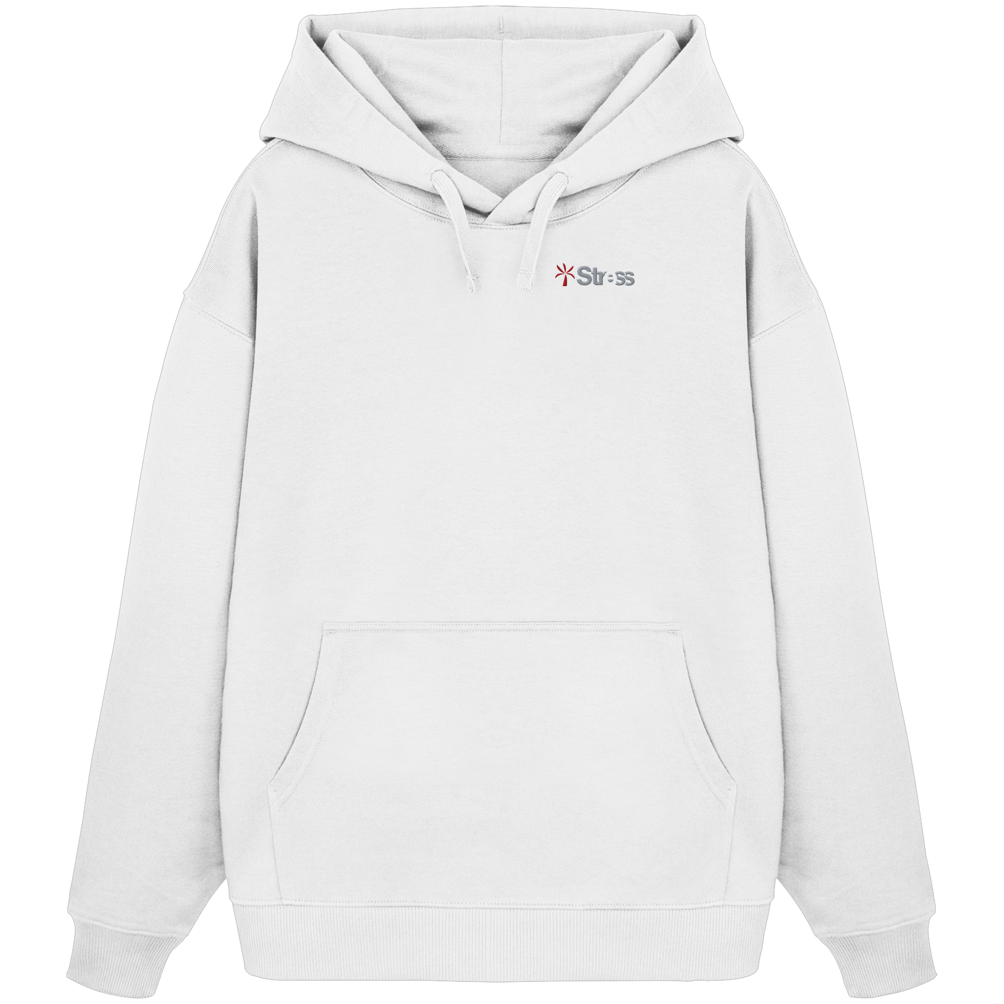 Stress Palm Two Tone Embroidery Hooide - Organic Oversize Hoodie (Stick)