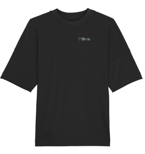Basic Stress Palm Shirt - Two Tone Embroidery - Organic Oversize Shirt (Stick)