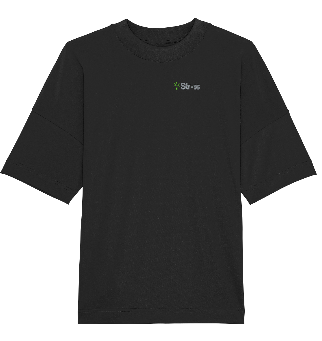 Basic Stress Palm Shirt - Two Tone Embroidery - Organic Oversize Shirt (Stick)
