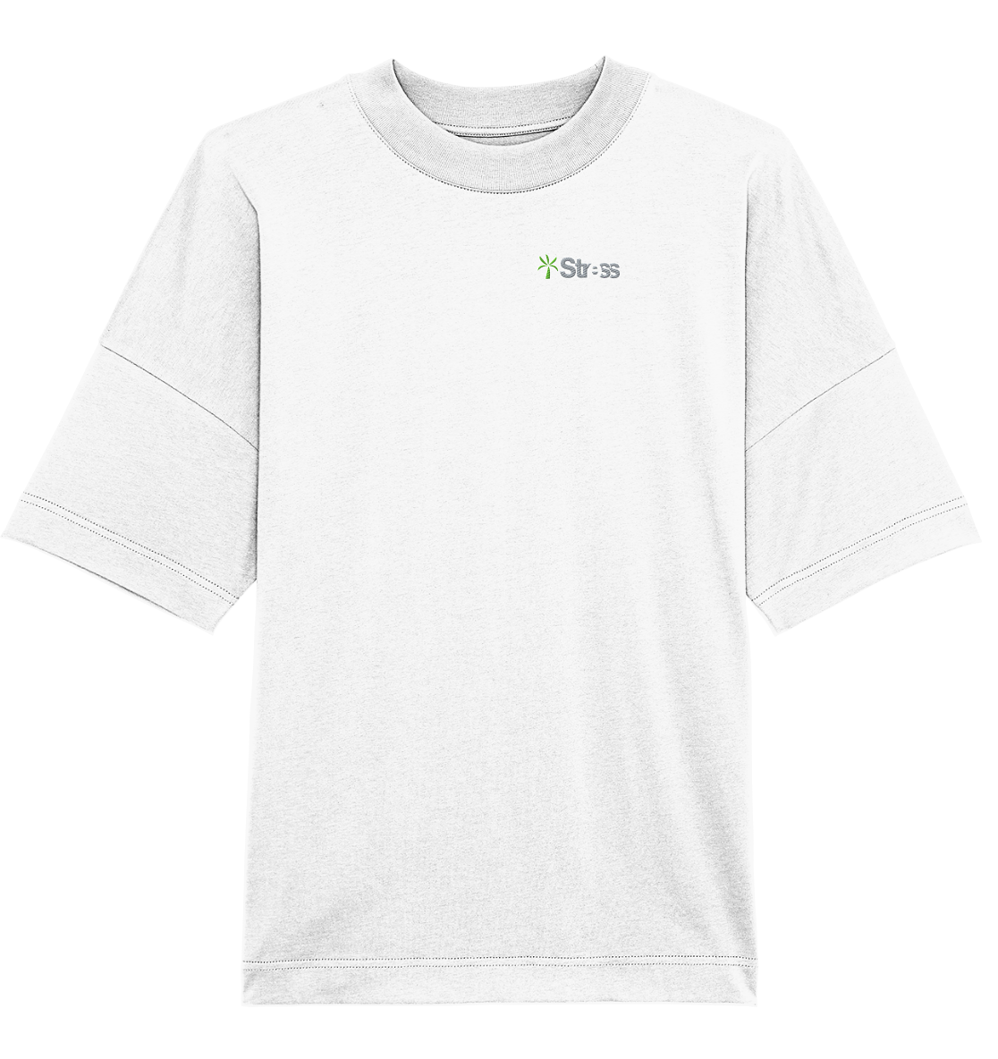 Basic Stress Palm Shirt - Two Tone Embroidery - Organic Oversize Shirt (Stick)