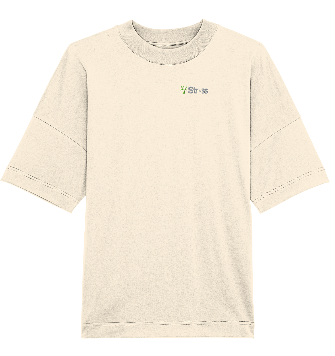 Basic Stress Palm Shirt - Two Tone Embroidery - Organic Oversize Shirt (Stick)